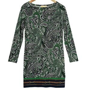 MICHAEL Michael Kors Paisley Mini Dress Sz Small Long Sleeve Boho Hippie Chic